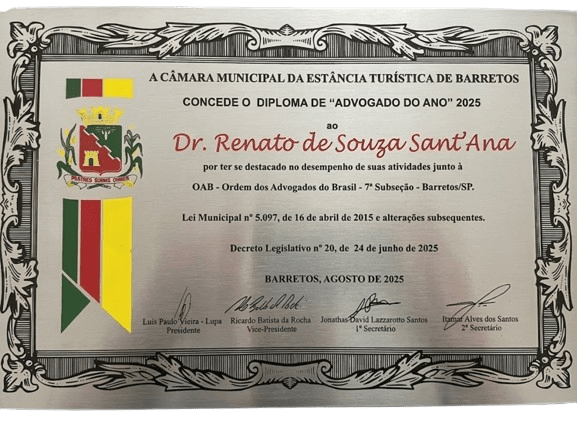 Diploma Advogado do Ano 2025